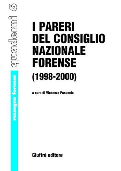 I pareri del Consiglio nazionale forense 1998-2000 - copertina