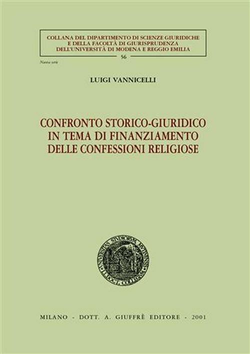 Confronto storico-giuridico in tema di finanziamento delle confessioni religiose - Luigi Vannicelli - copertina
