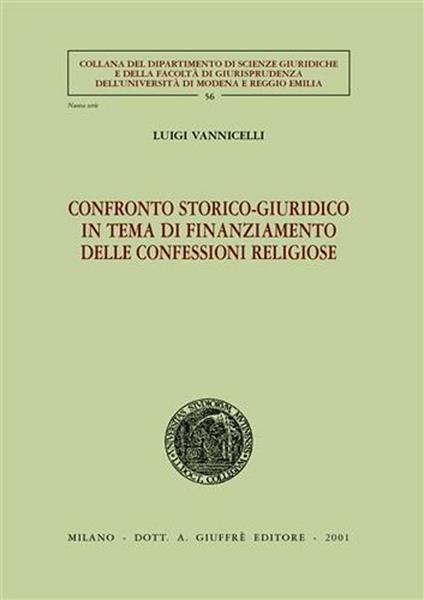 Confronto storico-giuridico in tema di finanziamento delle confessioni religiose - Luigi Vannicelli - copertina