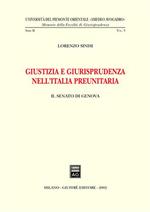 Giustizia e giurisprudenza nell'Italia preunitaria. Il Senato di Genova