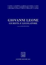 Giovanni Leone: giurista e legislatore