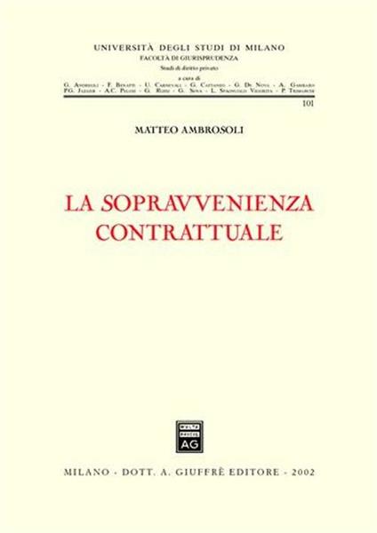 La sopravvenienza contrattuale - Matteo Ambrosoli - copertina