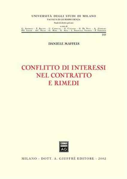 Conflitto di interessi nel contratto e rimedi - Daniele Maffeis - copertina