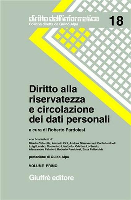 Diritto alla riservatezza e circolazione dei dati personali - copertina