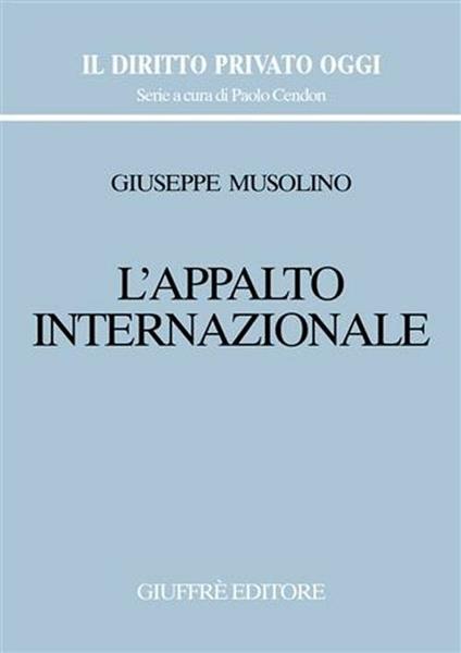 L' appalto internazionale - Giuseppe Musolino - copertina