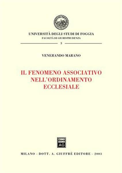 Il fenomeno associativo nell'ordinamento ecclesiale - Venerando Marana - copertina