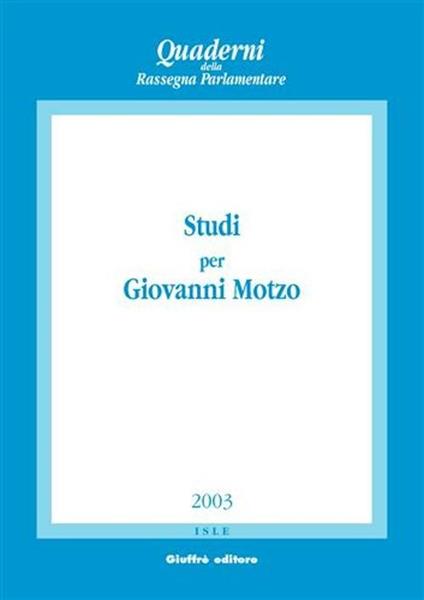 Studi per Giovanni Motzo - copertina