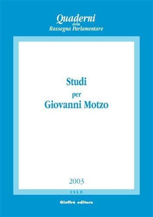 Studi per Giovanni Motzo - copertina