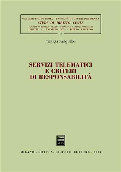 Servizi tematici e criteri di responsabilità - Teresa Pasquino - copertina