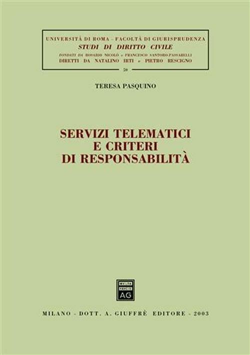 Servizi tematici e criteri di responsabilità - Teresa Pasquino - copertina