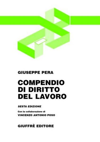 Compendio di diritto del lavoro - Giuseppe Pera - copertina