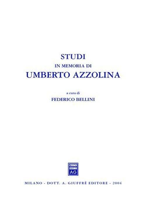 Studi in memoria di Umberto Azzolina - copertina