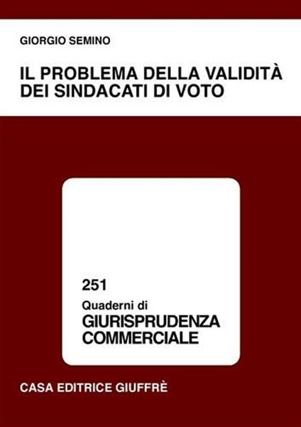 Il problema della validità dei sindacati di voto - Giorgio Semino - copertina