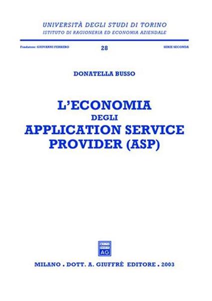 L' economia degli application service provider (ASP) - Donatella Busso - copertina