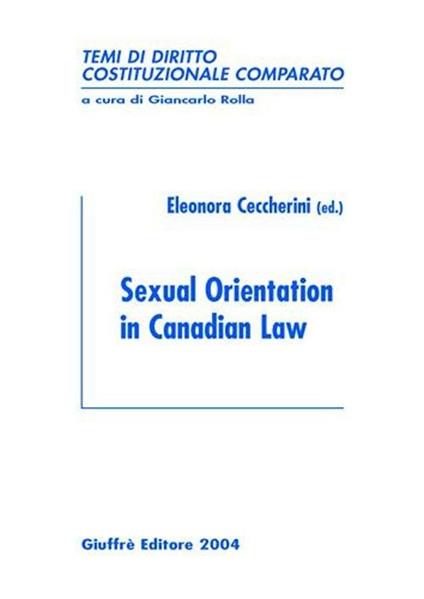 Sexual orientation in canadian law - copertina