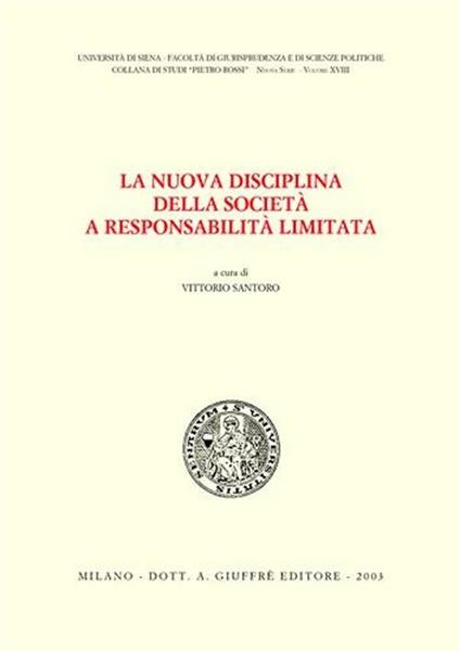 La nuova disciplina della società a responsabilità limitata - copertina