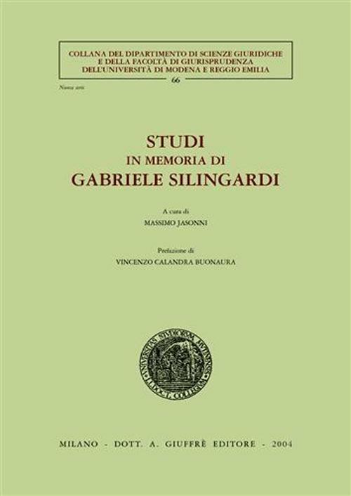 Studi in memoria di Gabriele Silingardi - copertina