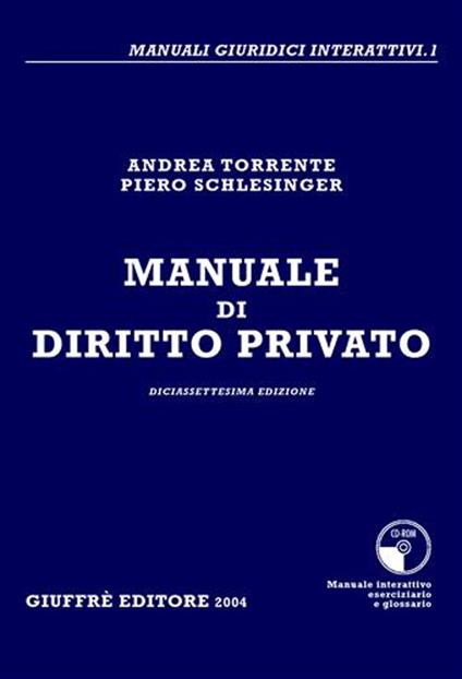 Manuale di diritto privato - Andrea Torrente,Piero Schlesinger - copertina