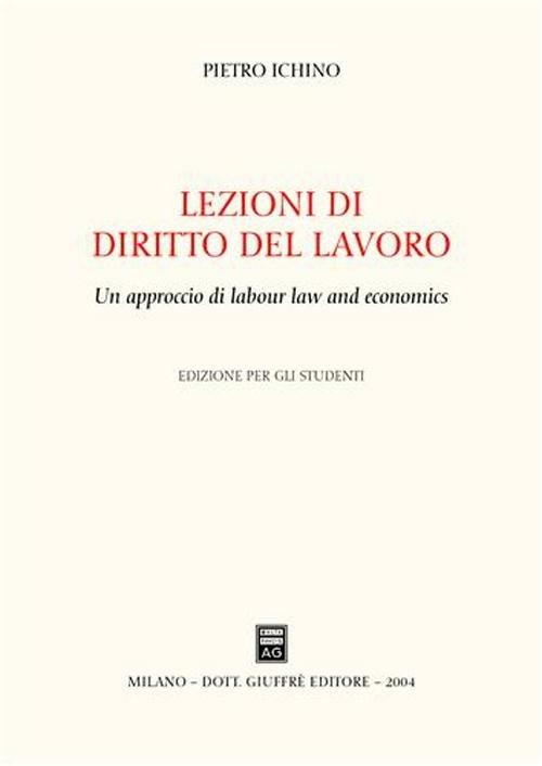 Lezioni di diritto del lavoro - Pietro Ichino - copertina