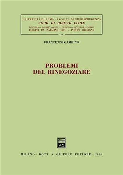 Problemi di rinegoziare - Francesco Gambino - copertina