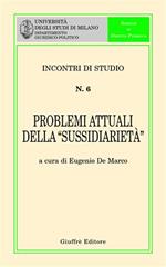 Problemi attuali della «sussidiarietà»