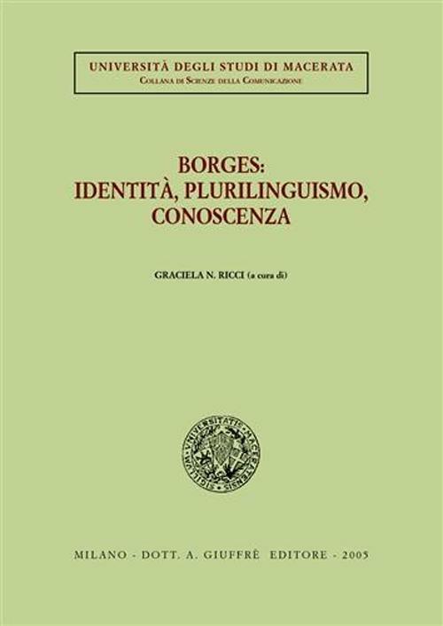 Borges: identità, plurilinguismo, conoscenza - copertina