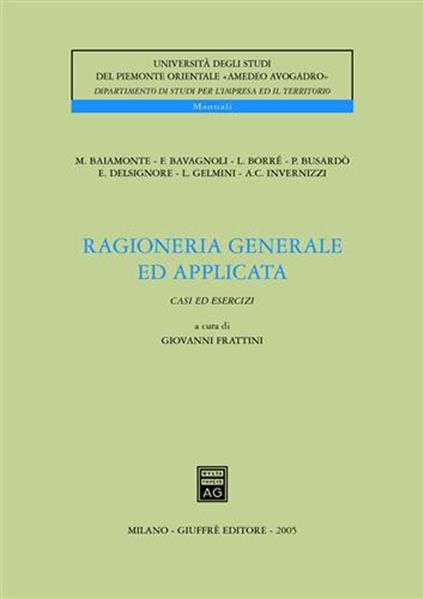 Ragioneria generale ed applicata. Casi ed esercizi - copertina