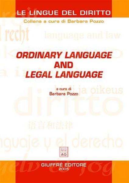 Ordinary language and legal language - copertina