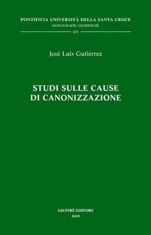 Studi sulle cause di canonizzazione - José L. Gutierrez - copertina
