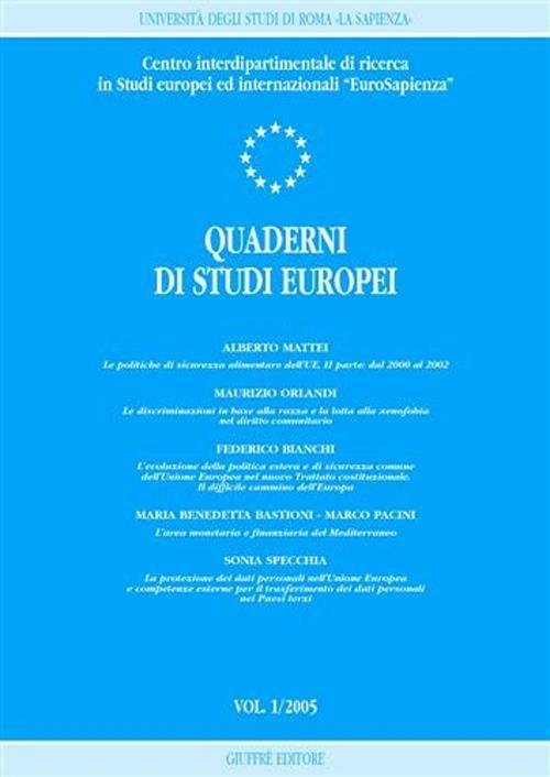 Quaderni di studi europei (2005). Vol. 1 - copertina