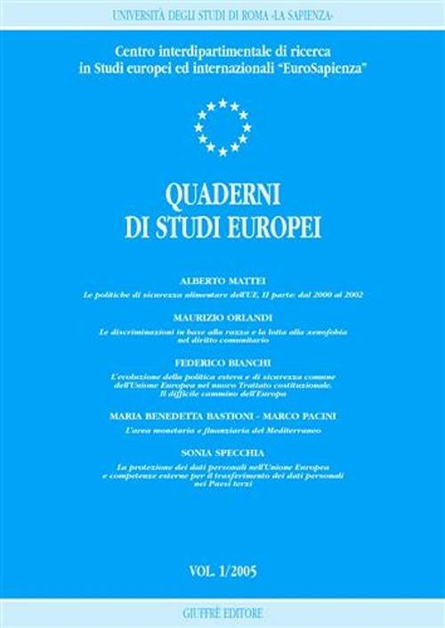 Quaderni di studi europei (2005). Vol. 1 - copertina