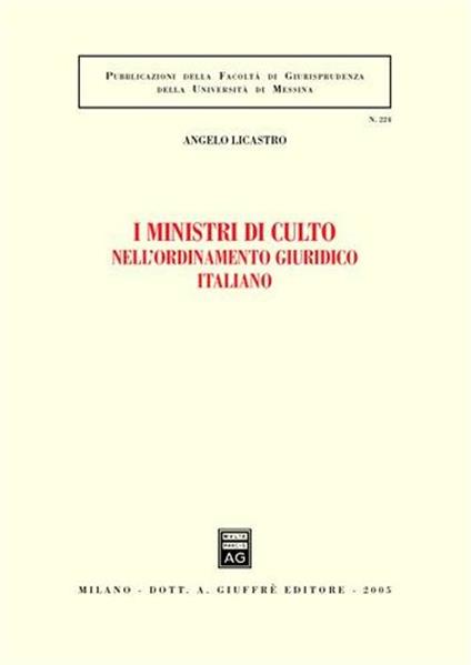 I ministri di culto nell'ordinamento giuridico italiano - Angelo Licastro - copertina