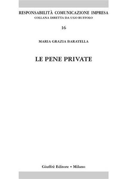 Le pene private - M. Grazia Baratella - copertina