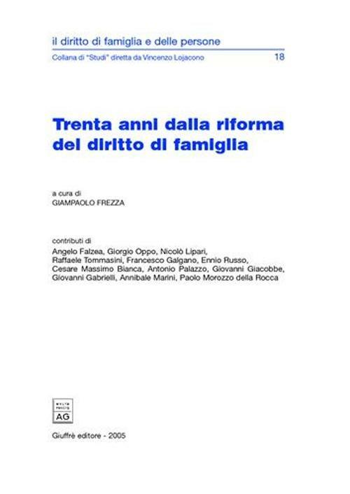 Trenta anni dalla riforma del diritto di famiglia - copertina