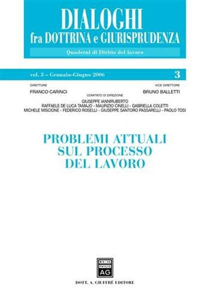 Problemi attuali sul processo del lavoro - copertina