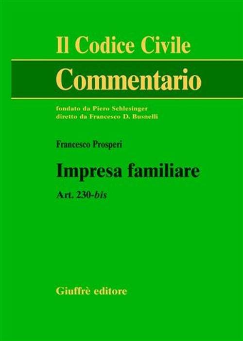 Impresa familiare. Art. 230-bis - Francesco Prosperi - copertina
