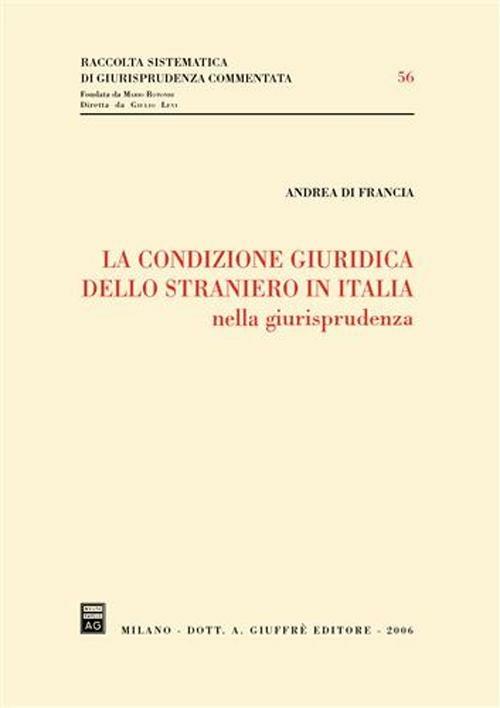 La condizione giuridica dello straniero in Italia nella giurisprudenza - Andrea Di Francia - copertina