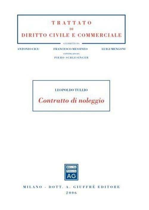 Contratto di noleggio - Leopoldo Tullio - copertina