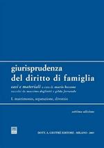 Giurisprudenza del diritto di famiglia. Vol. 1: Matrimonio, separazione, divorzio.