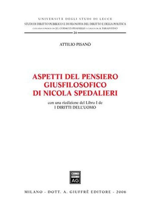 Aspetti del pensiero giusfilosofico di Nicola Spedalieri - Attilio Pisanò - copertina