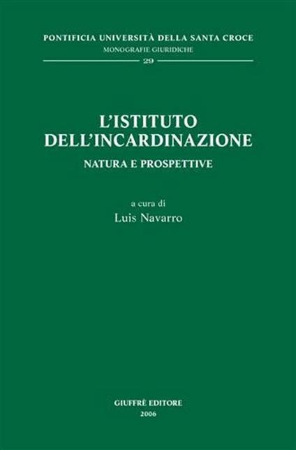 L' Istituto dell'incardinazione. Natura e prospettive - copertina