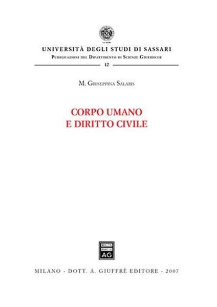 Corpo umano e diritto civile - M. Giuseppina Salaris - copertina