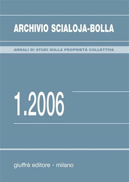 Archivio Scialoja-Bolla (2006). Vol. 1 - copertina