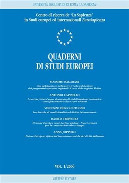 Quaderni di studi europei (2006). Vol. 1 - copertina