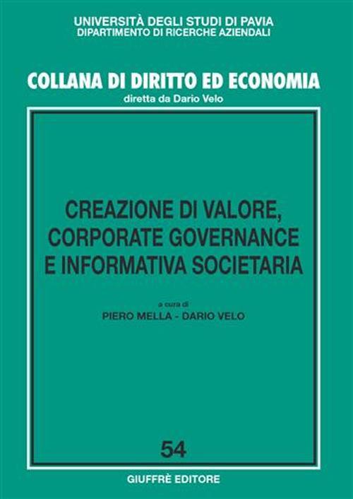 Creazione di valore, corporate governance e informativa societaria - copertina