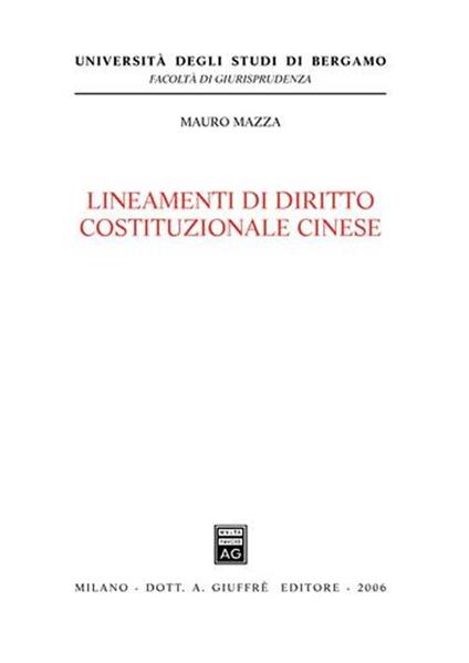 Lineamenti di diritto costituzionale cinese - Mauro Mazza - copertina