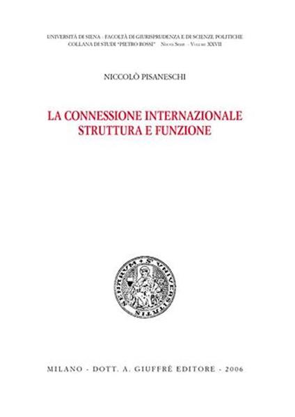 La connessione internazionale. Struttura e funzione - Niccolò Pisaneschi - copertina