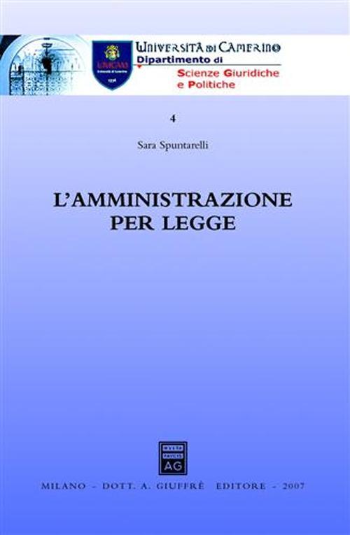 L' amministrazione per legge - Sara Spuntarelli - copertina