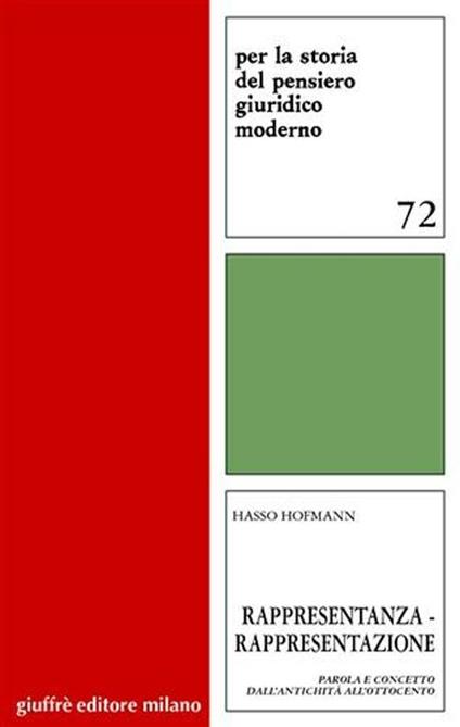 Rappresentanza-rappresentazione. Parola e concetto dall'antichità all'Ottocento - Hasso Hofmann - copertina