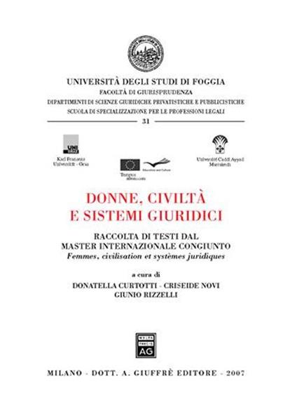Donne, civiltà e sistemi giuridici-Femmes, civilisation et systemes juridiques. Ediz. bilingue - copertina